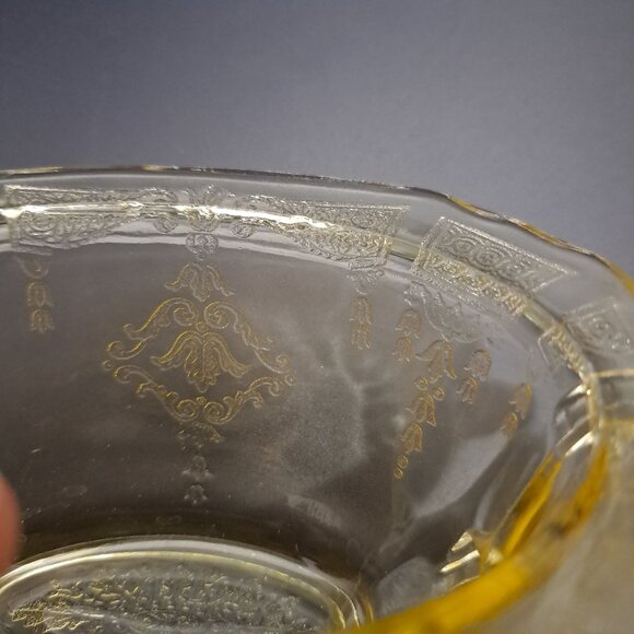 Anchor Hocking Princess Yellow Glass Creamer With Embossed Design Vintage - Picture 12 of 16